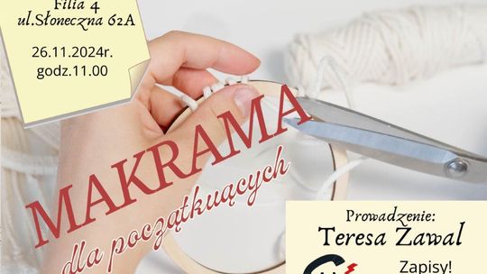 Makrama dla początkujących – warsztaty dla dorosłych