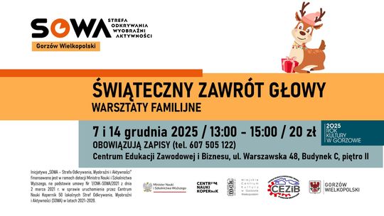 Świąteczny zawrót głowy - warsztaty familijne w SOWA Świąteczny zawrót głowy - warsztaty familijne w SOWA