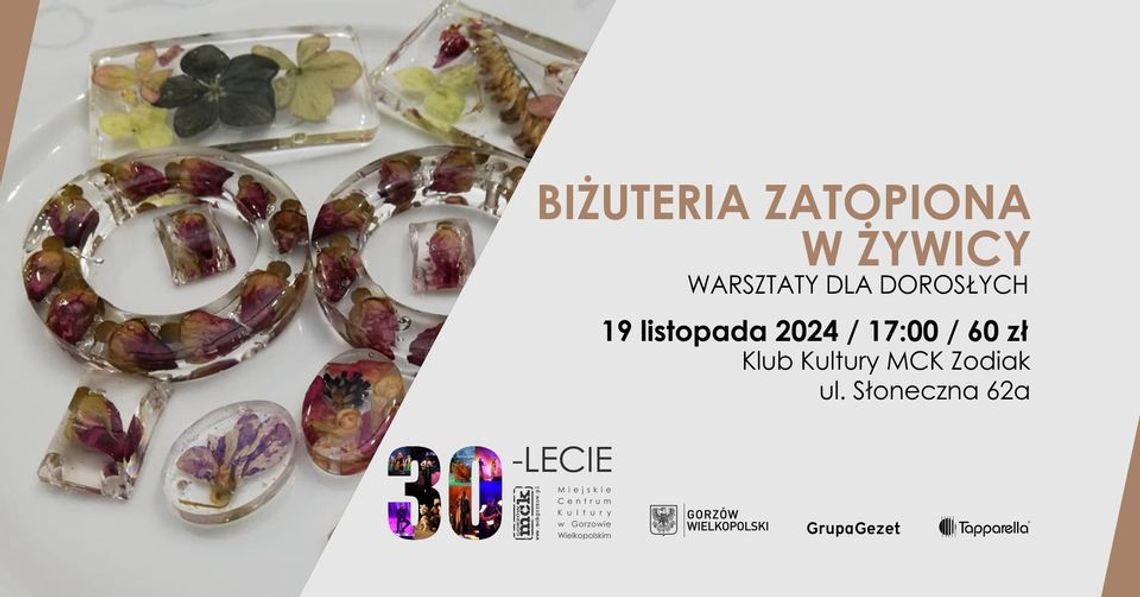 Biżuteria zatopiona w żywicy – warsztaty dla dorosłych