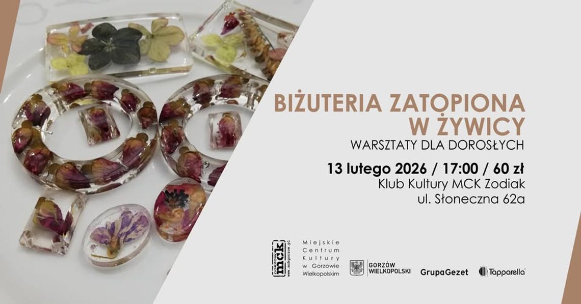 Biżuteria zatopiona w żywicy – warsztaty dla dorosłych Biżuteria zatopiona w żywicy – warsztaty dla dorosłych