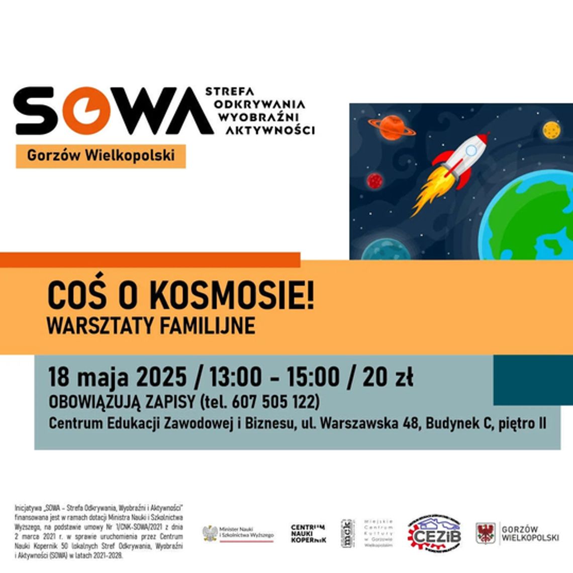 Coś o kosmosie! – warsztaty familijne w SOWA Coś o kosmosie! – warsztaty familijne w SOWA