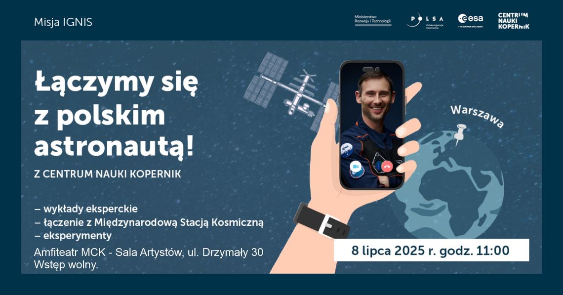 Połączenie z ISS i Sławoszem Uznańskim-Wiśniewskim Połączenie z ISS i Sławoszem Uznańskim-Wiśniewskim