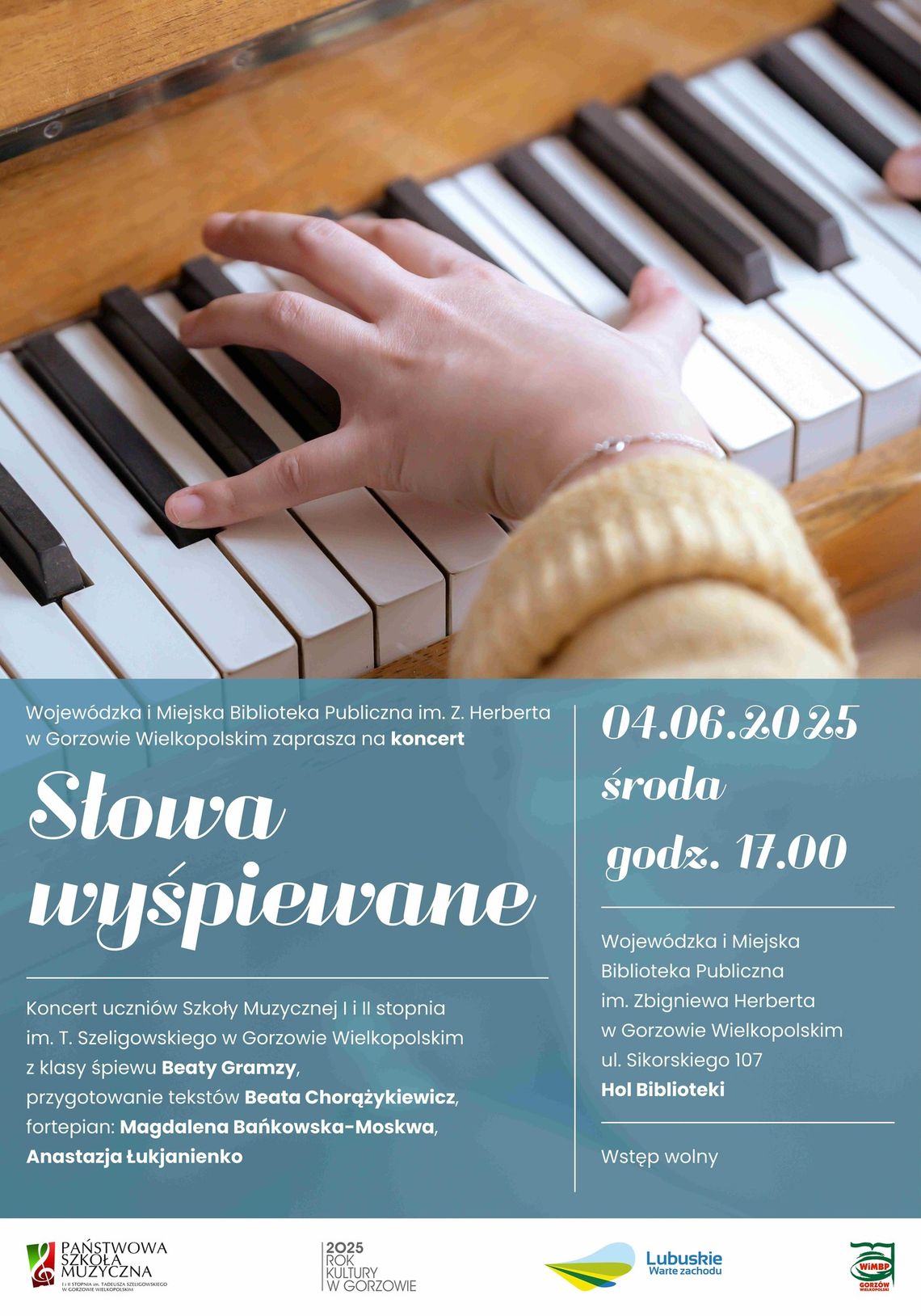 Słowa wyśpiewane – koncert uczniów Szkoły Muzycznej Słowa wyśpiewane – koncert uczniów Szkoły Muzycznej