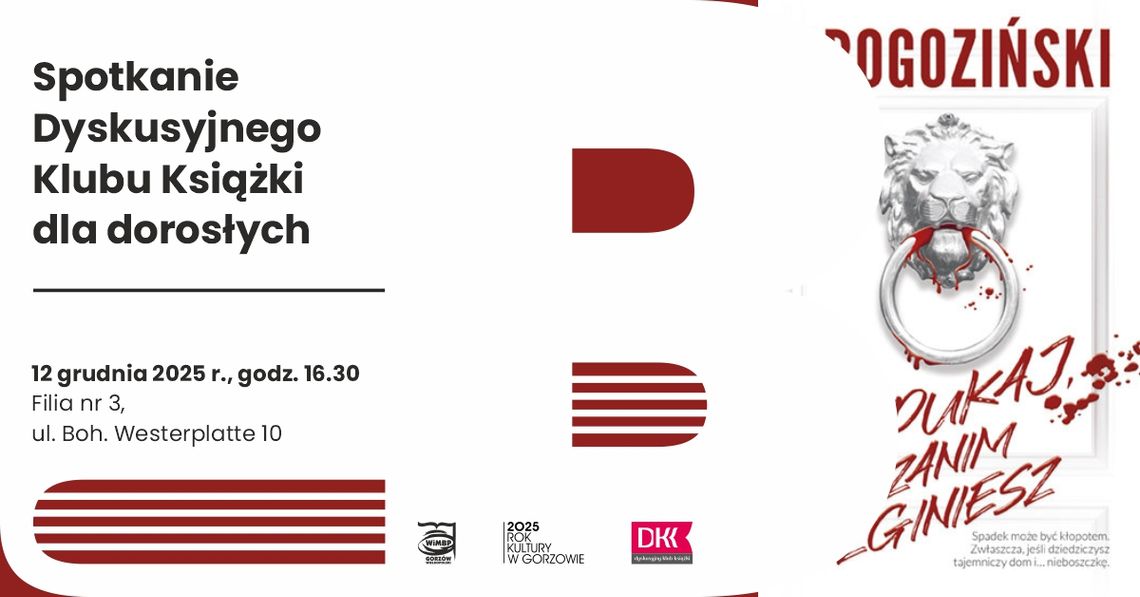 Spotkanie Dyskusyjnego Klubu Książki dla dorosłych Spotkanie Dyskusyjnego Klubu Książki dla dorosłych