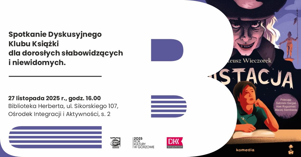 Spotkanie Dyskusyjnego Klubu Książki dla dorosłych słabowidzących i niewidomych