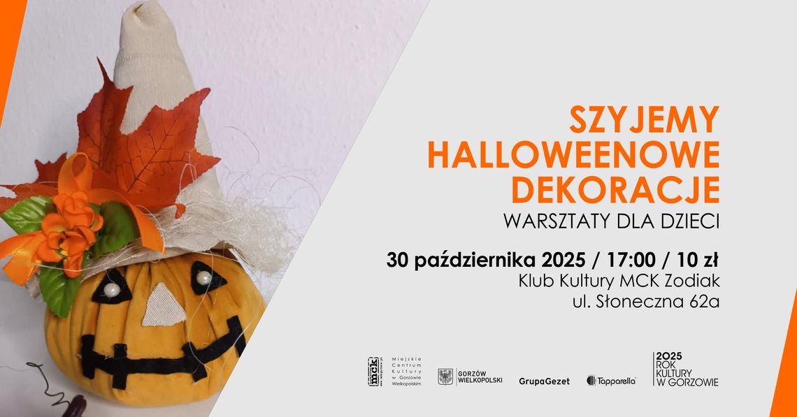 Szyjemy halloweenowe dekoracje - warsztaty dla dzieci Szyjemy halloweenowe dekoracje - warsztaty dla dzieci