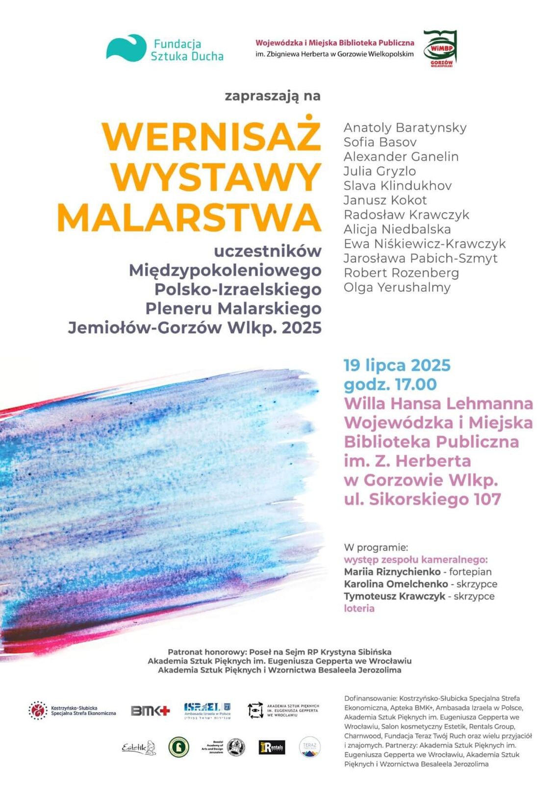 Wernisaż wystawy malarstwa uczestników Międzypokoleniowego Polsko-Izraelskiego Pleneru Malarskiego