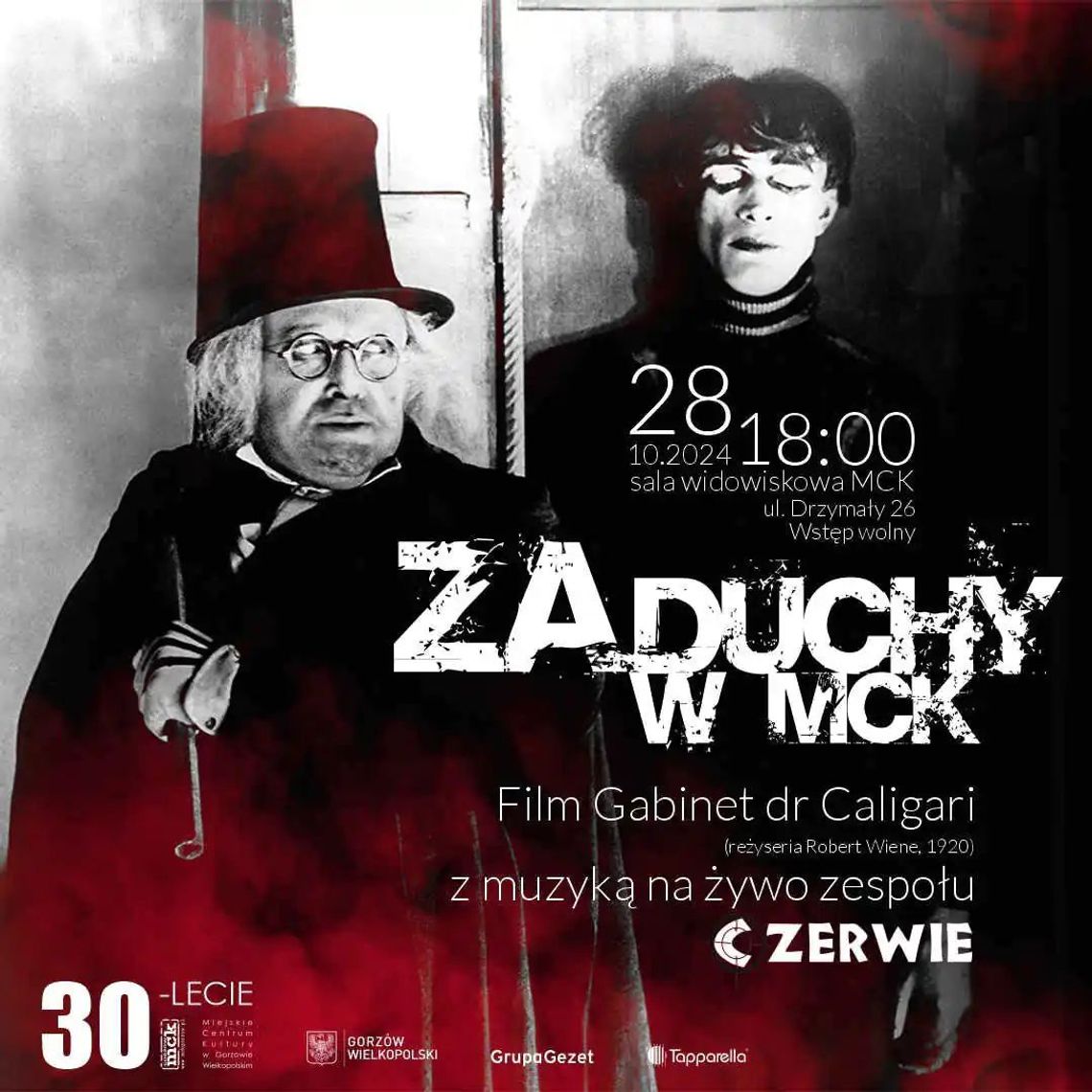 ZaDuchy w MCK – Film „Gabinet dr Caligari” z muzyką zespołu Czerwie