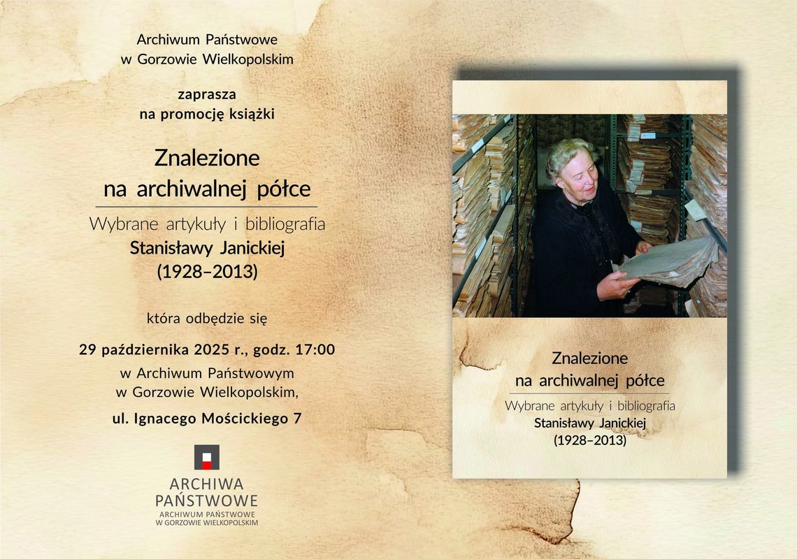 Znalezione na archiwalnej półce. Wybrane artykuły i bibliografia Stanisławy Janickiej - spotkanie Znalezione na archiwalnej półce. Wybrane artykuły i bibliografia Stanisławy Janickiej - spotkanie
